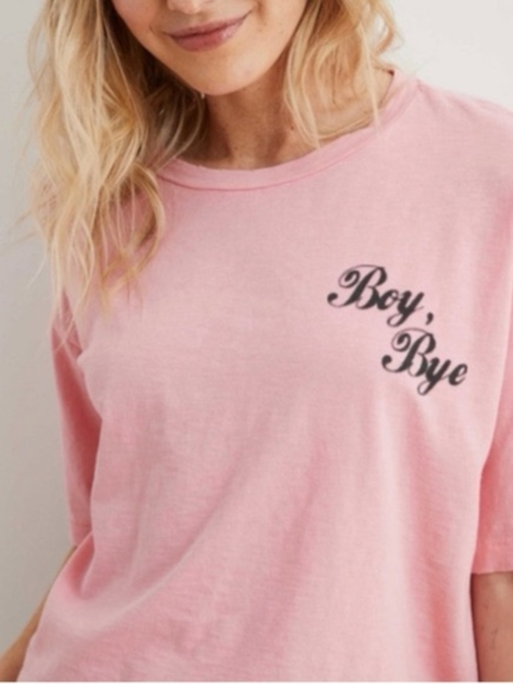 aerie Pink "Boy, Bye" Graphic Tee